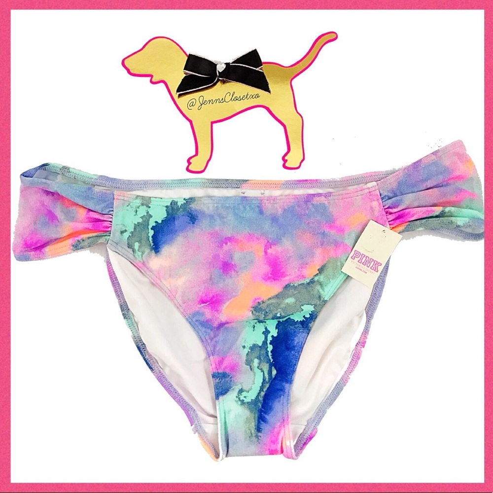 •Victoria’s Secret PINK• Watercolor bikini bottom